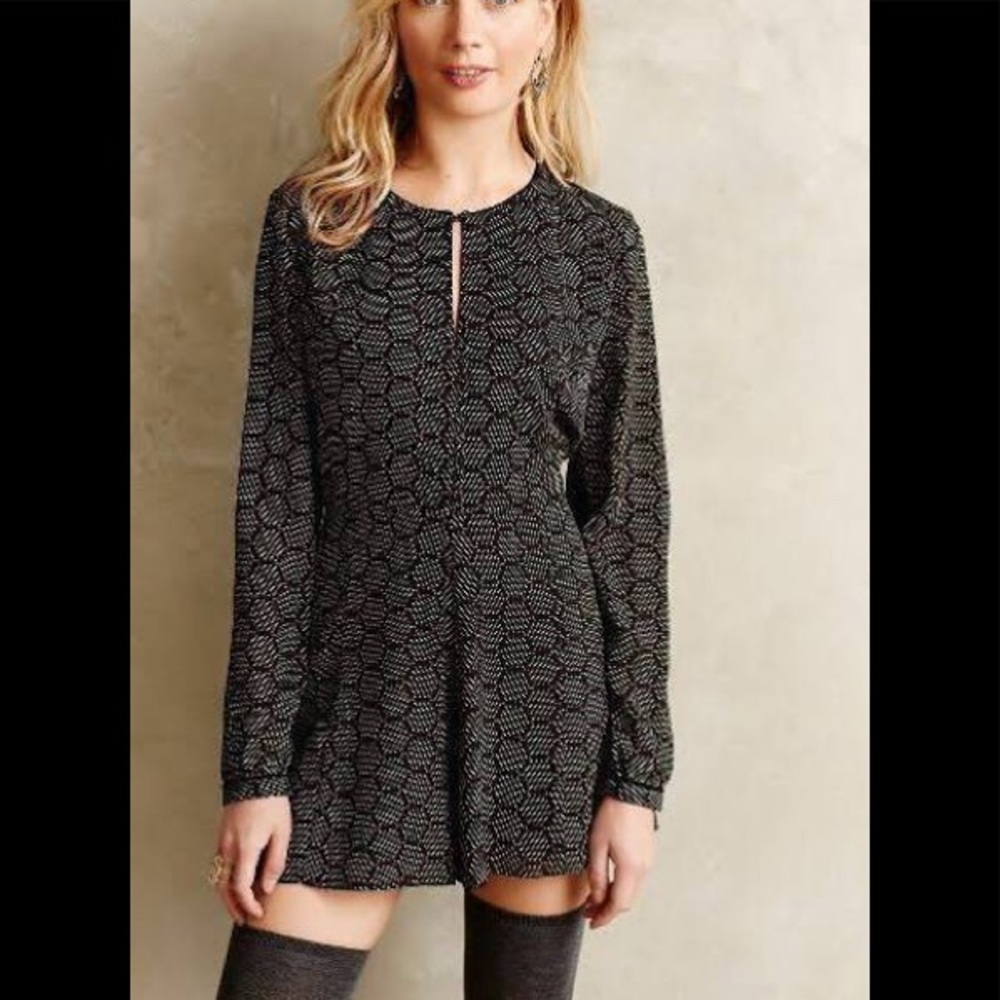 Anthropologie Harlyn Honeycomb Romper Size S